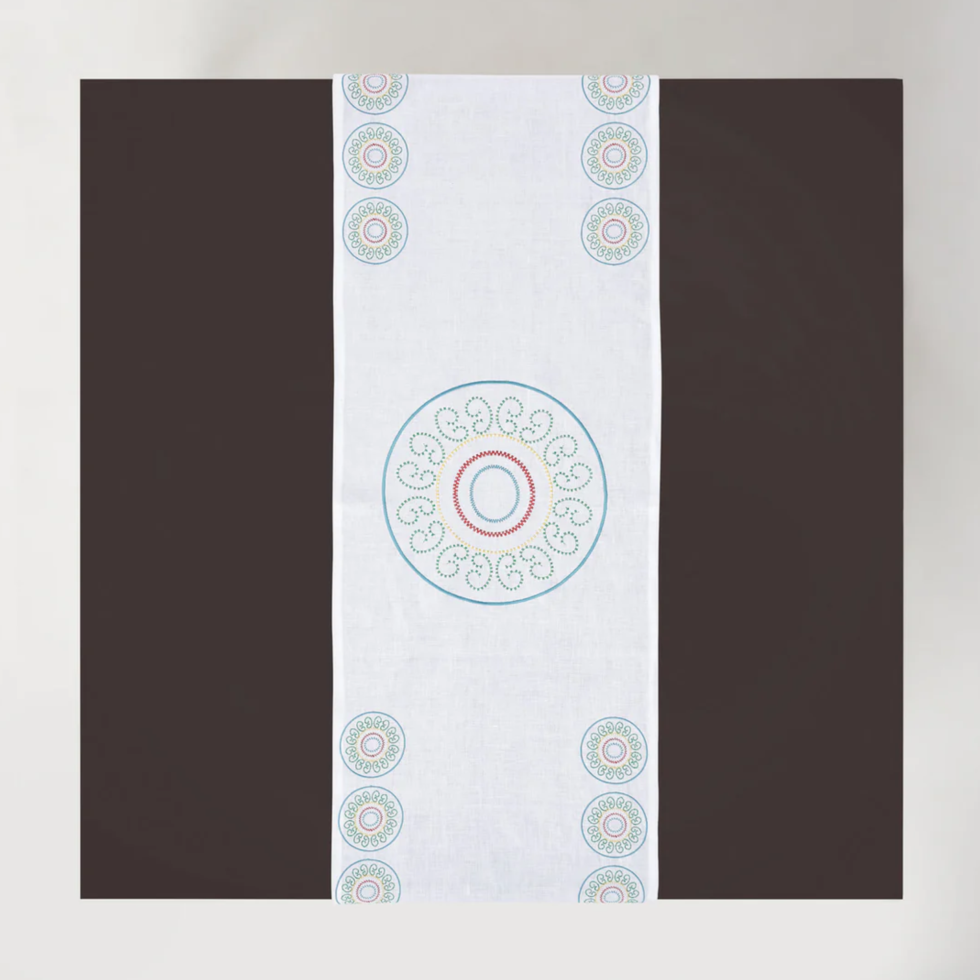 Multicolor Luminaria Runner - White Linen