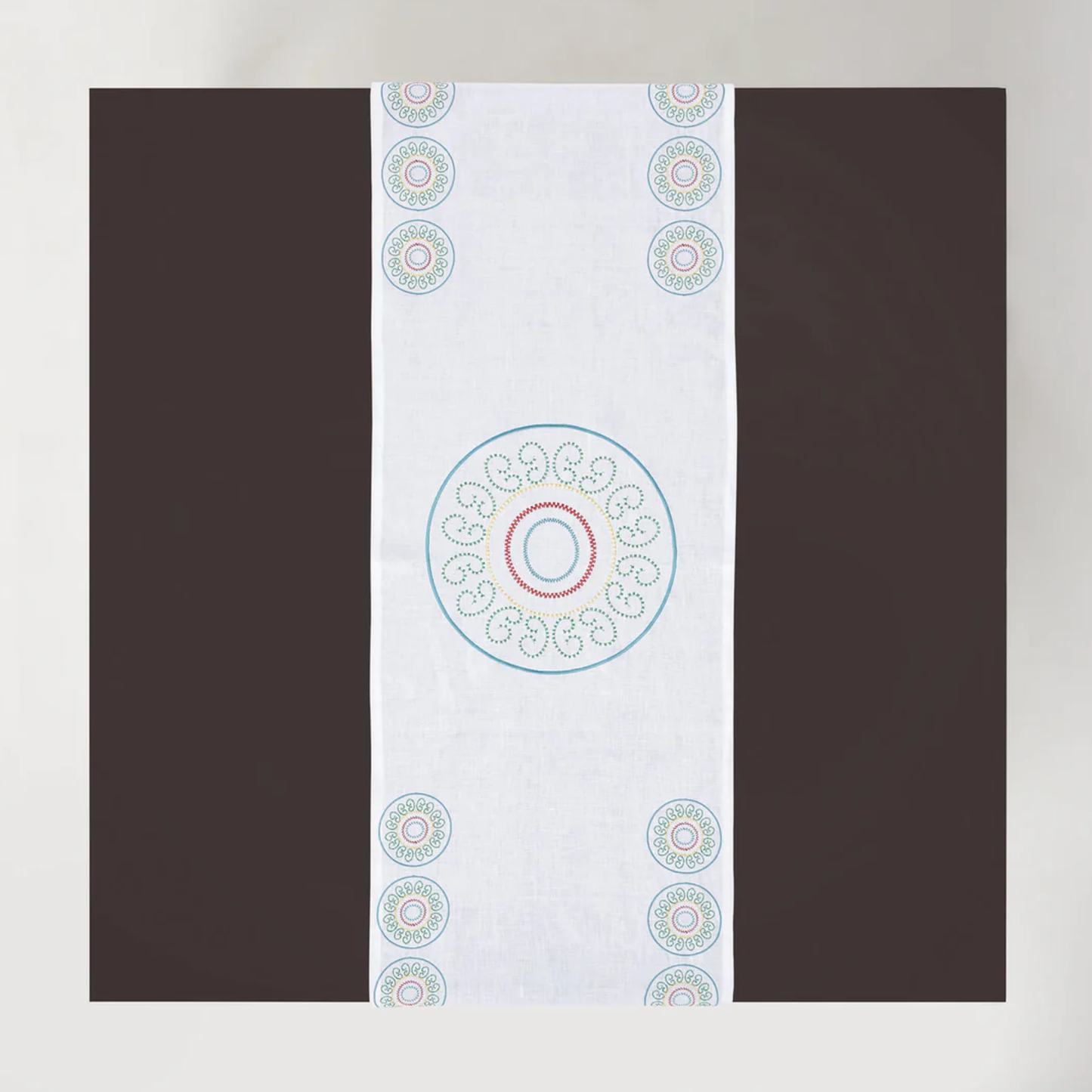 Multicolor Luminaria Runner - White Linen
