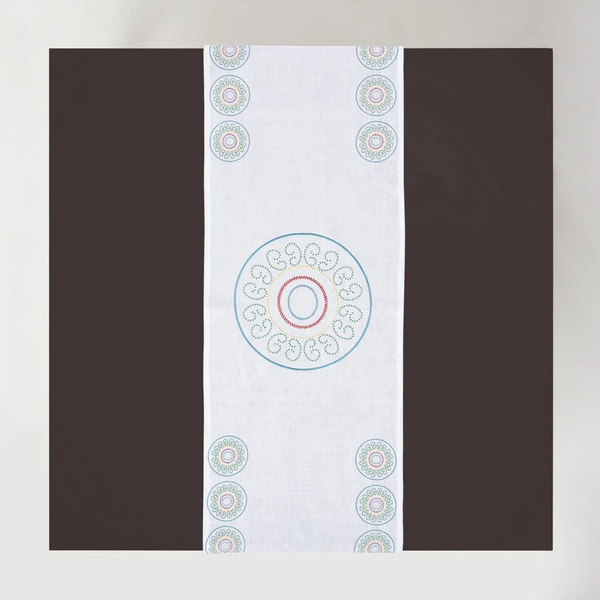 Multicolor Luminaria Runner - White Linen