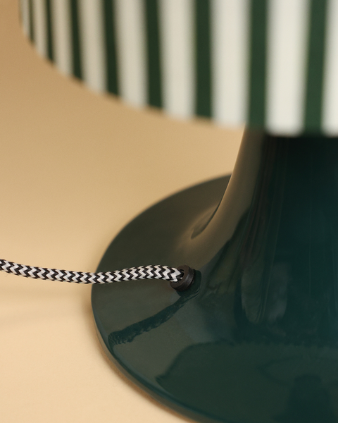 Burano Table Lamp, Green with Green Stripes