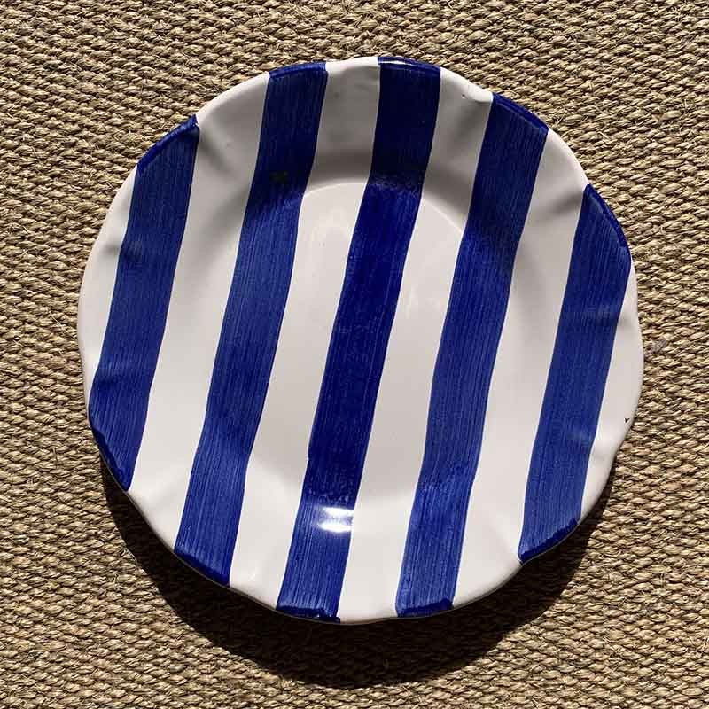Blue 16 cm Stripe Plate