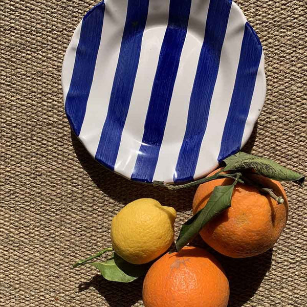 Plate Stripe 21 cm Blue