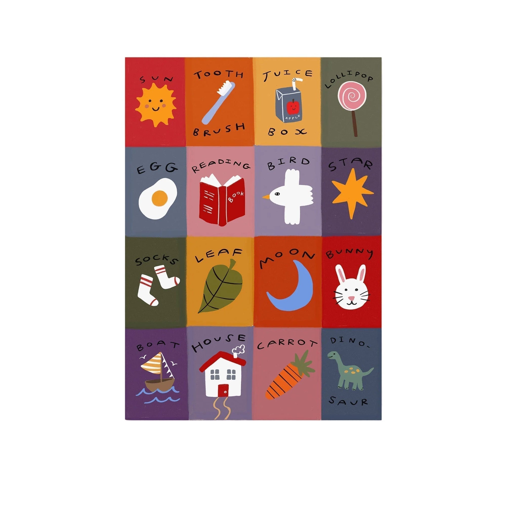 Patchwork First Words | Nursery Print | UNFRAMED