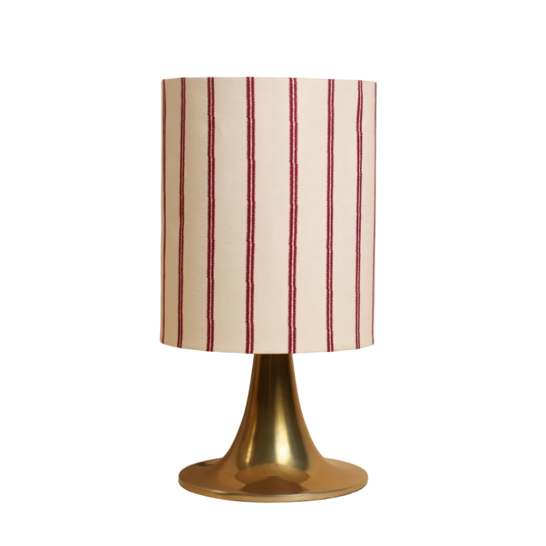 Candeeiro de Mesa Burano, Dourado com Riscas Bordeaux