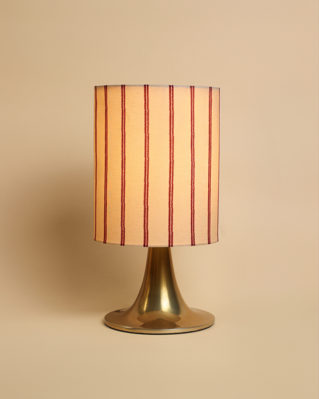 Candeeiro de Mesa Burano, Dourado com Riscas Bordeaux
