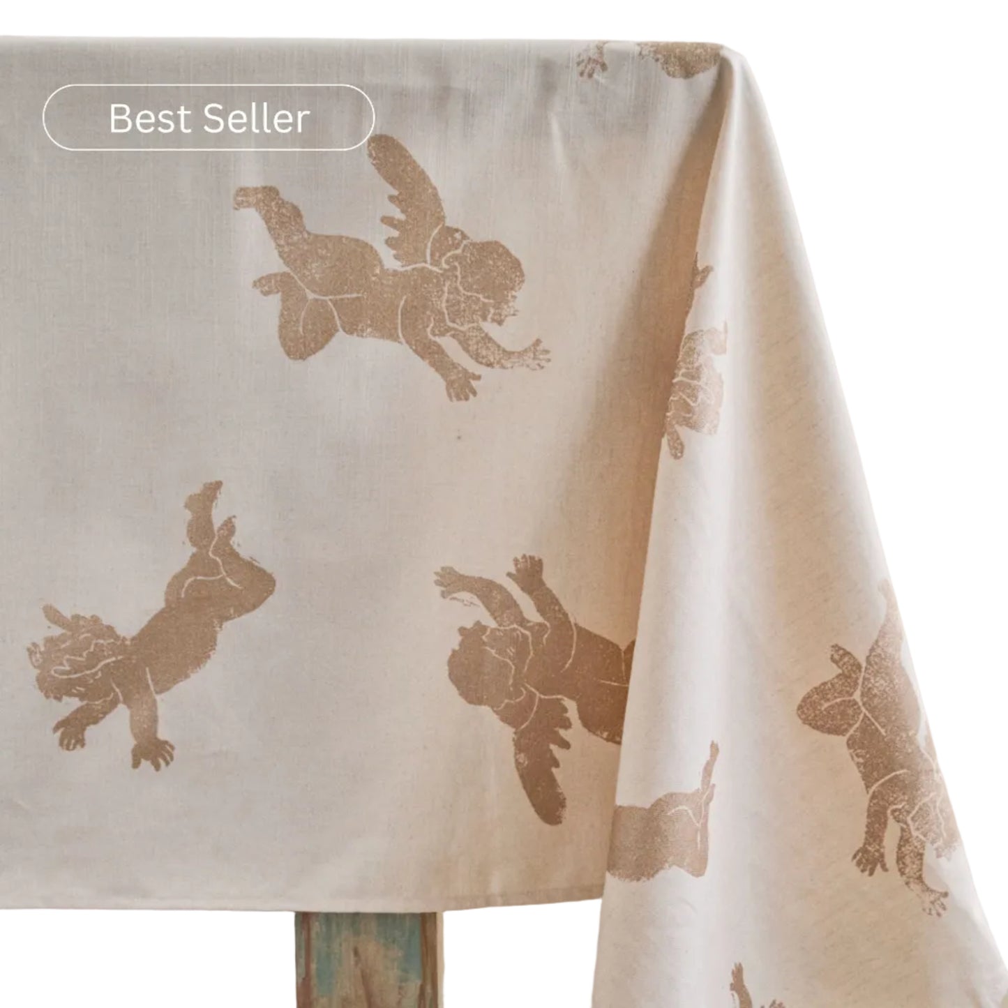 Christmas Gold Cherub Tablecloth