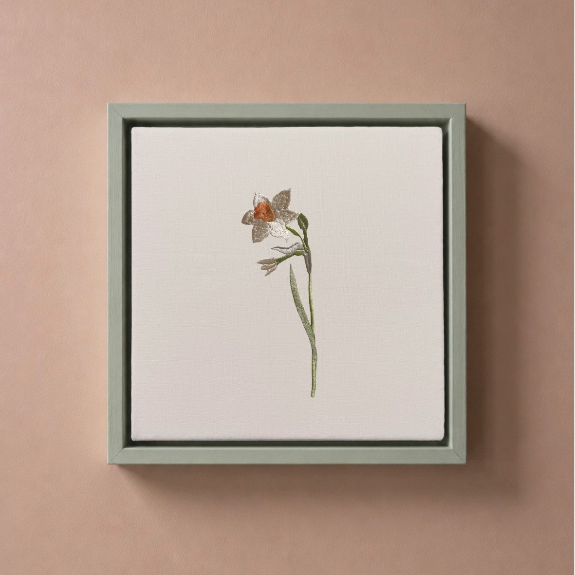 Personalised Birth Flower Embroidered Canvas