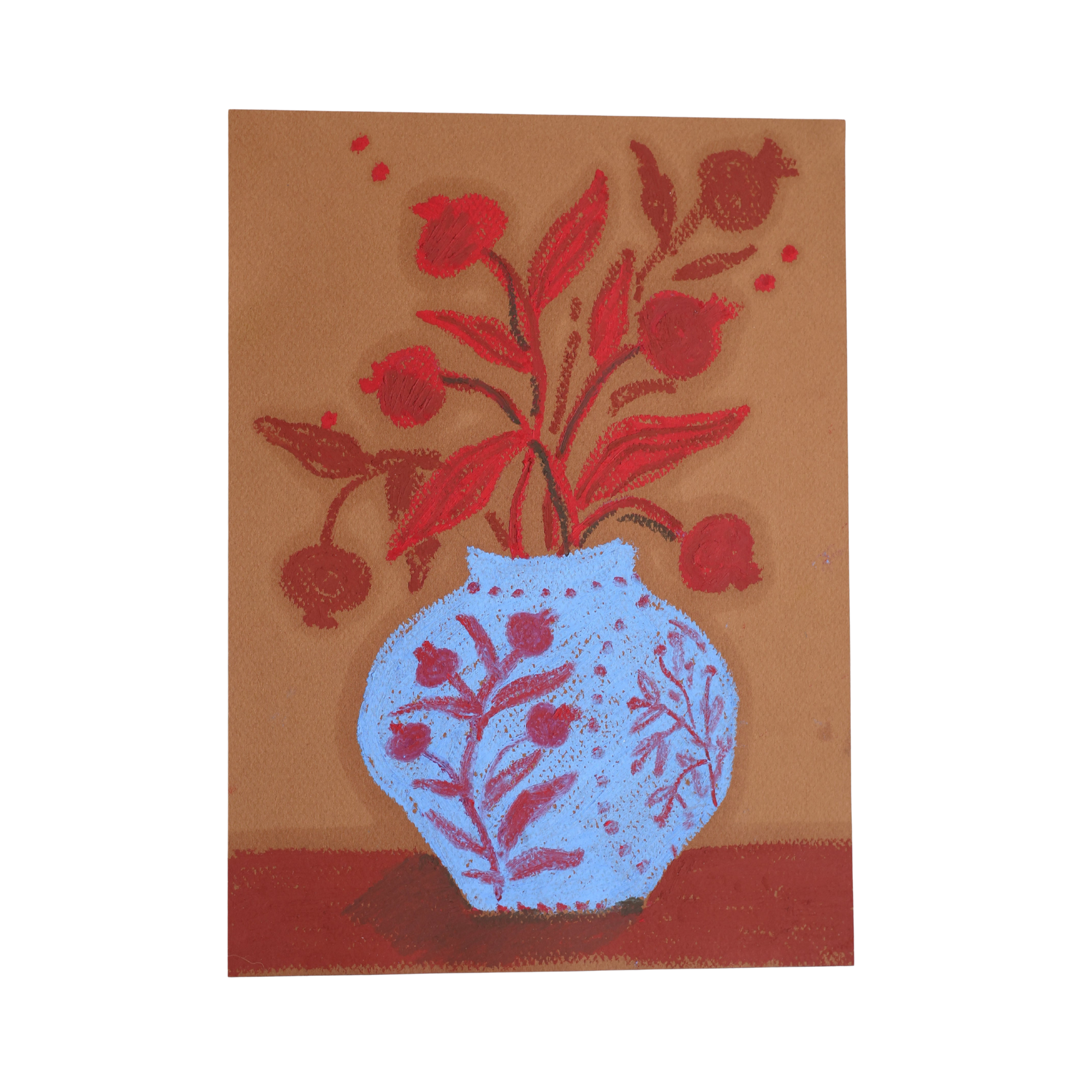 Blue Pomegranate Vase II