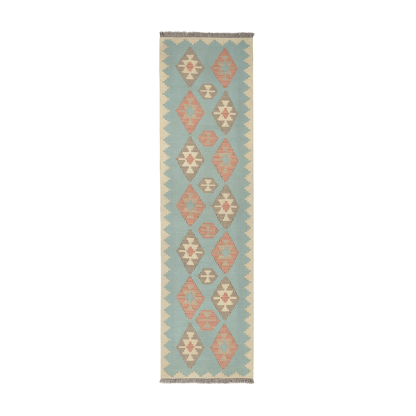 Kilim Gashgai Rug · Hand-Woven - Turquoise, 199x54 cm