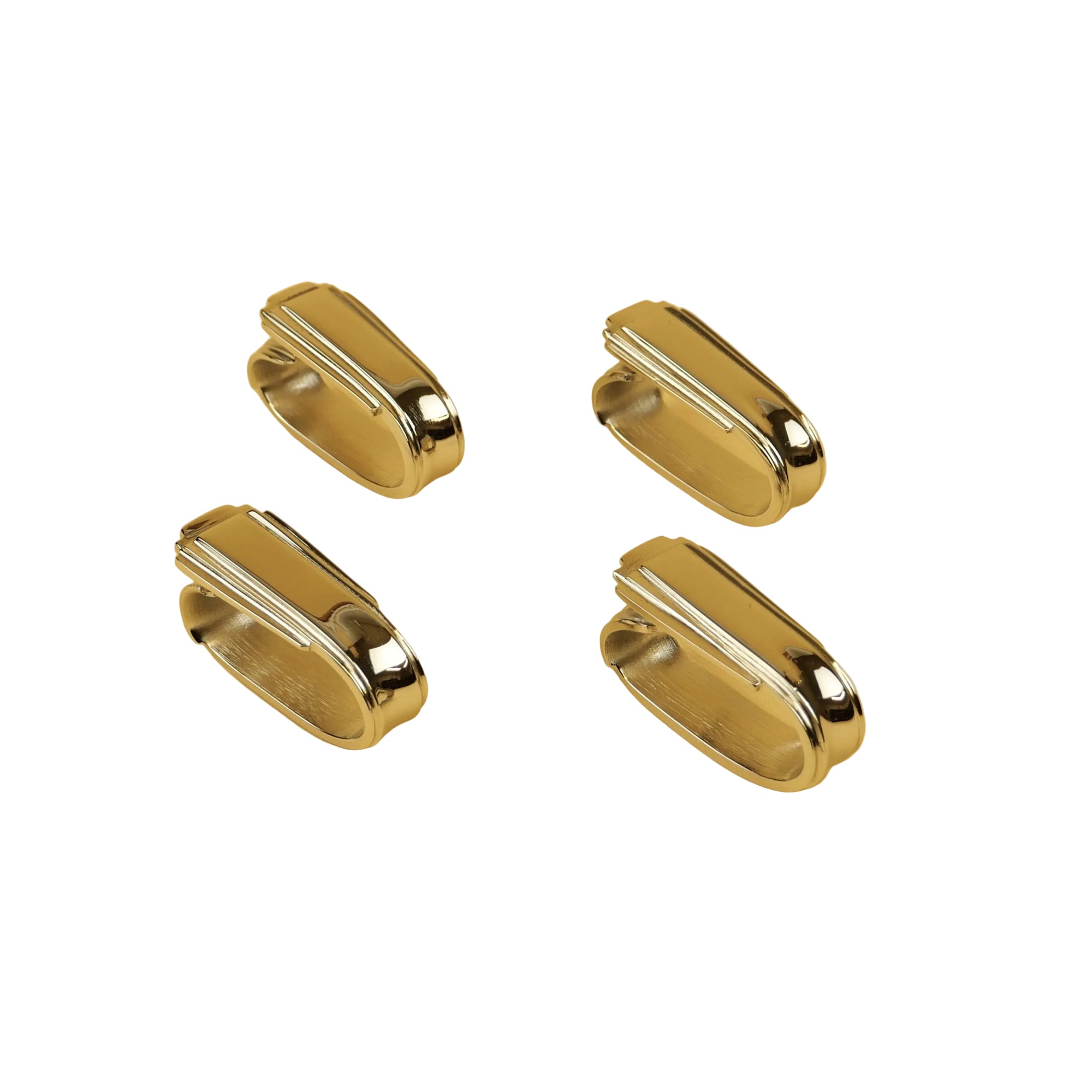 Nickel Napkin Ring Art Deco (Set of 4)