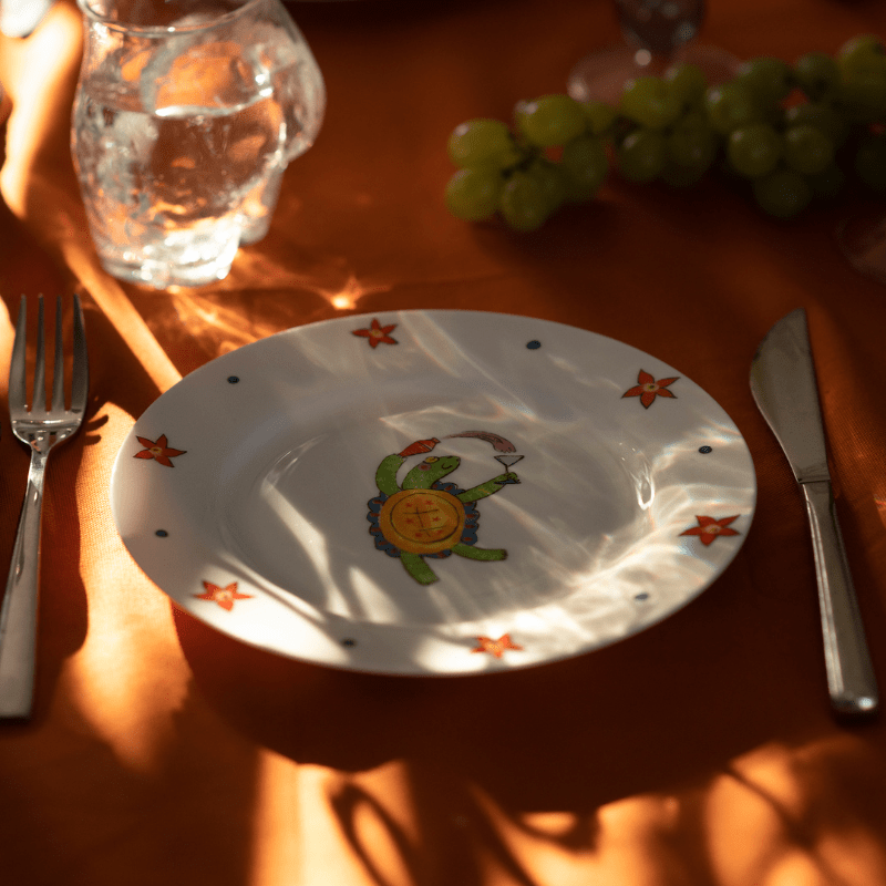 Holidaying Turtle Dessert Plate Set - Set of 6