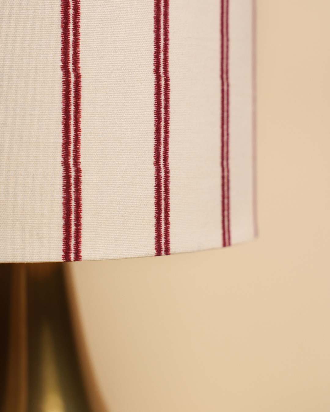 Candeeiro de Mesa Burano, Dourado com Riscas Bordeaux