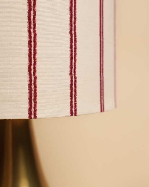 Candeeiro de Mesa Burano, Dourado com Riscas Bordeaux