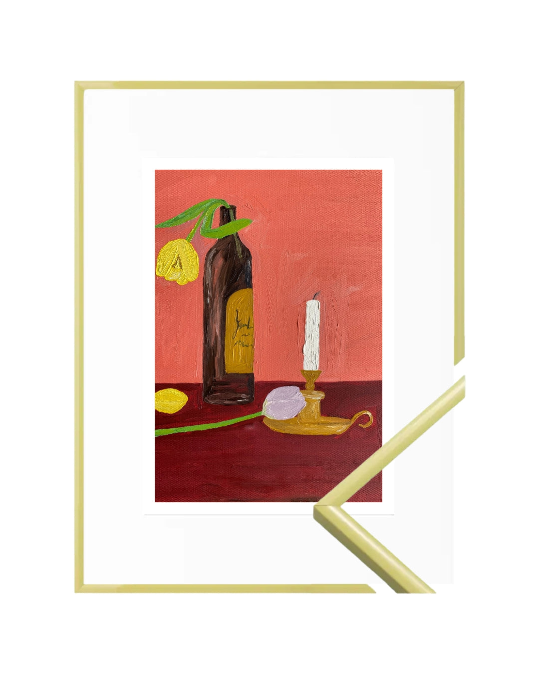 Candles, Wine and Flowers Fine Art Print
