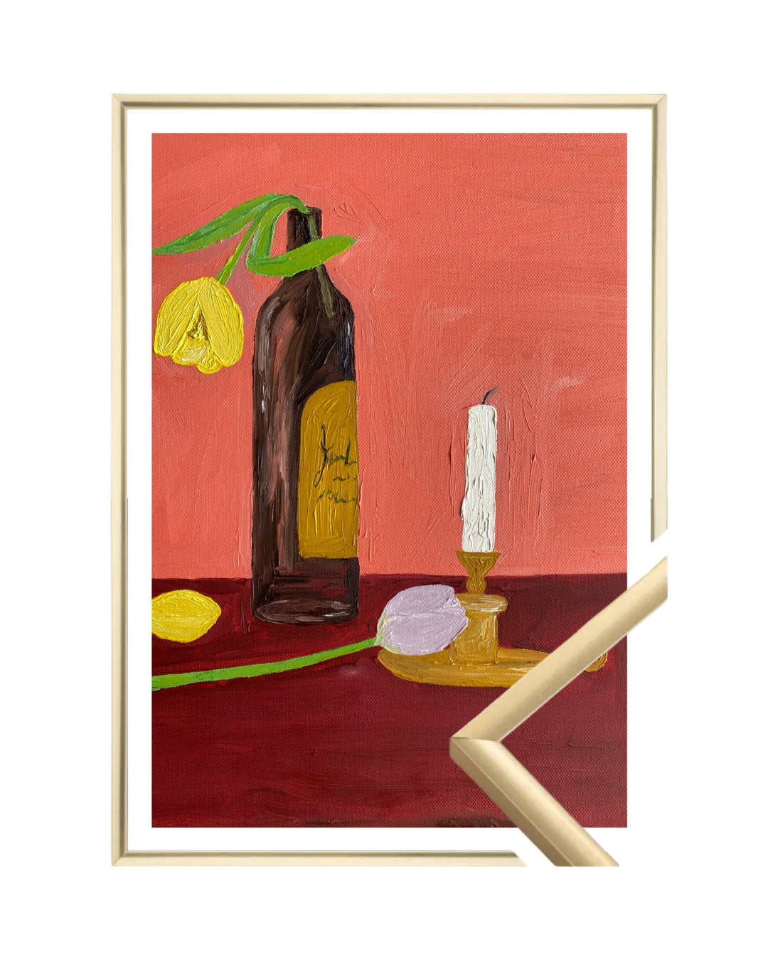 Candles, Wine and Flowers Fine Art Print