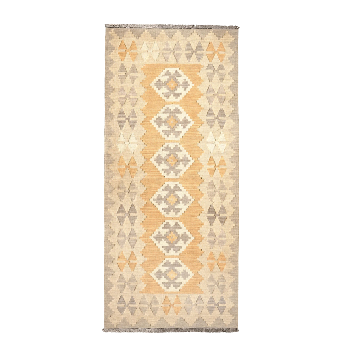 Kilim Gashgai Rug · Hand-Woven - Yellow, 193x84 cm