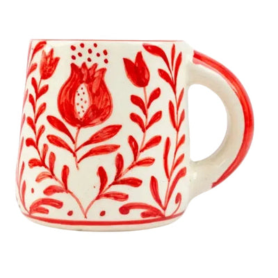 Red Anaar Coffee Mug Handmade 3.5x3 Inches Set of 2 - Casa Amarosa