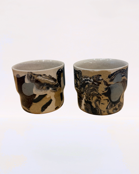 Handcrafted Ceramic Coffee Mug - Small Nerikomi