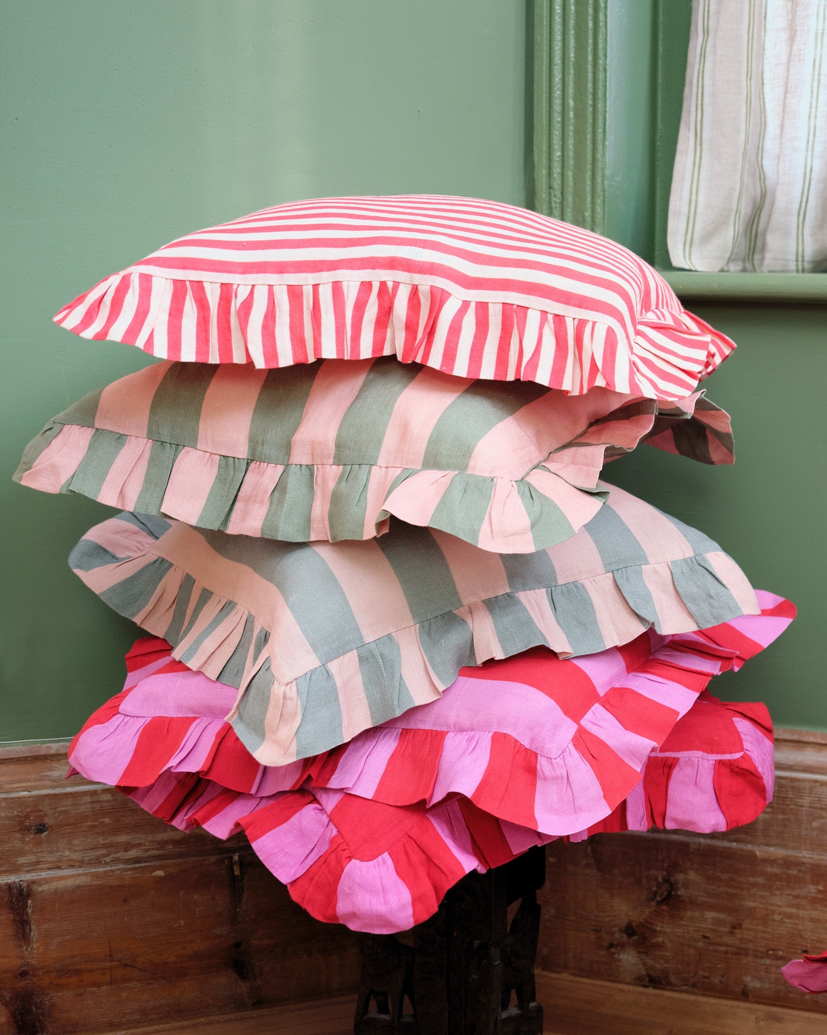 Cerise & Fuchsia Extra Wide Stripe Cushion Cover