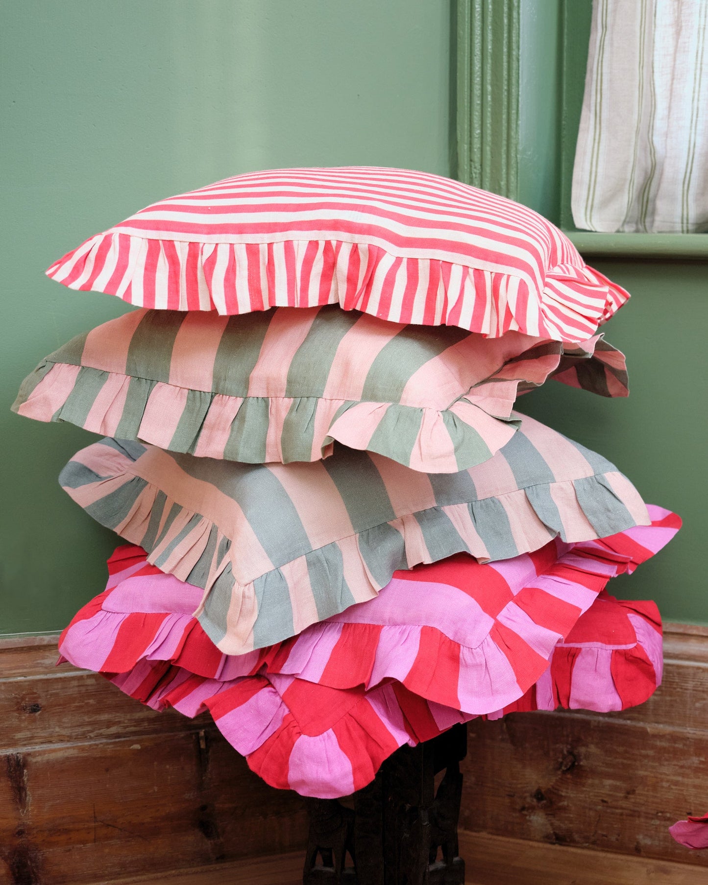 Cerise & Fuchsia Extra Wide Stripe Cushion Cover