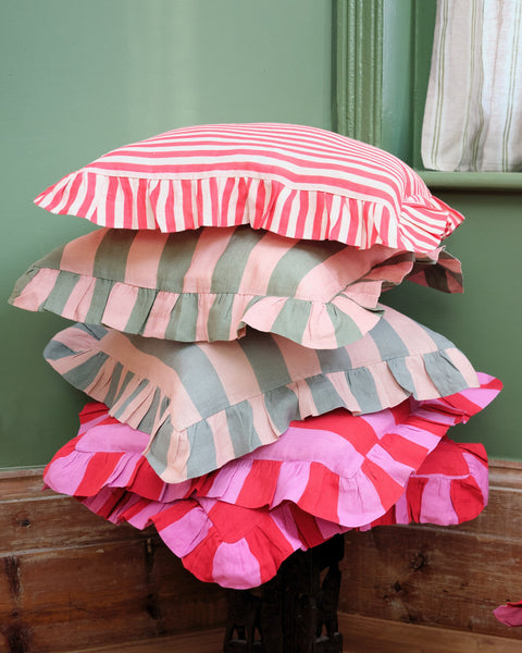 Cerise & Fuchsia Extra Wide Stripe Cushion Cover