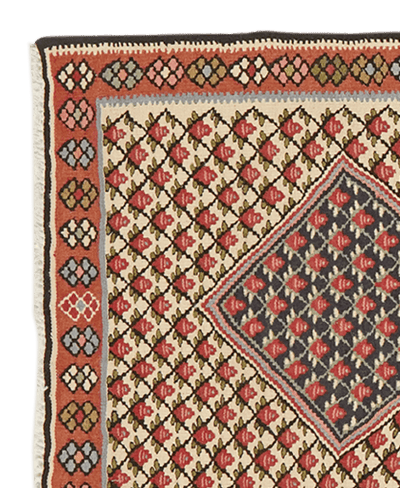 Kelim Senneh — Handmade, 73x200 cm, Beige, 100% Virgin Wool | View 3