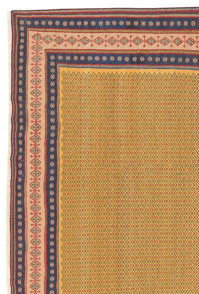 Sumak Afshar — Handmade, 219x265 cm, Yellow, 100% Virgin Wool | View 3