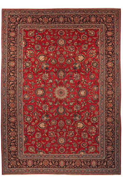 Kashan — Hand-knotted, 275x390 cm, Red, 100% Virgin Wool | Main view