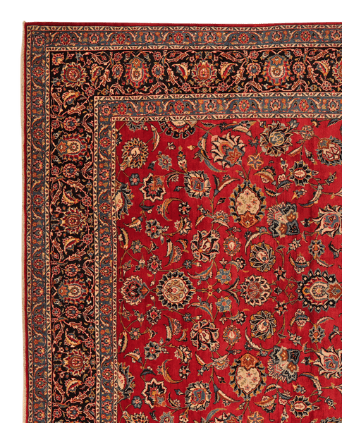 Kashan — Hand-knotted, 275x390 cm, Red, 100% Virgin Wool | View 3