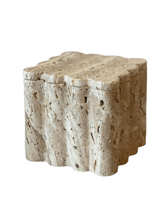 XXL Box Box: Lidded Box in Whipped Travertine