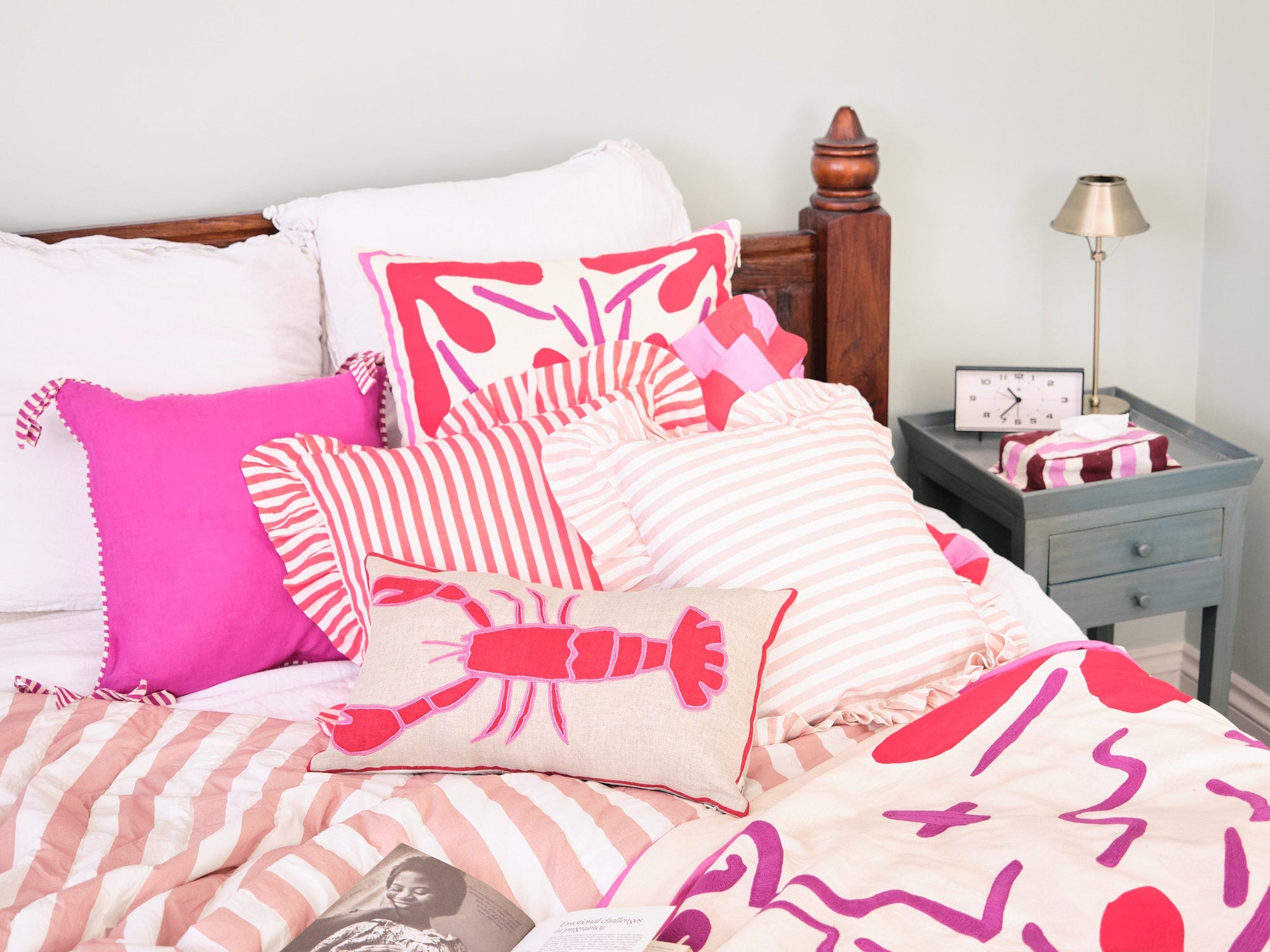 Blush Candy Stripe Cushion Cover