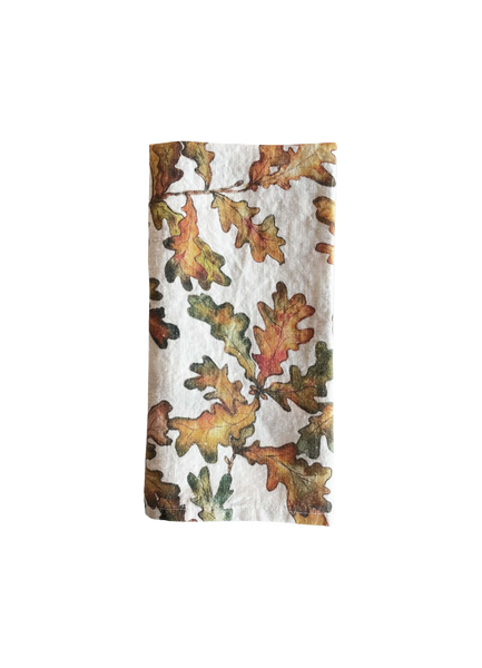 Autumn Leaves Oak Linen Napkin