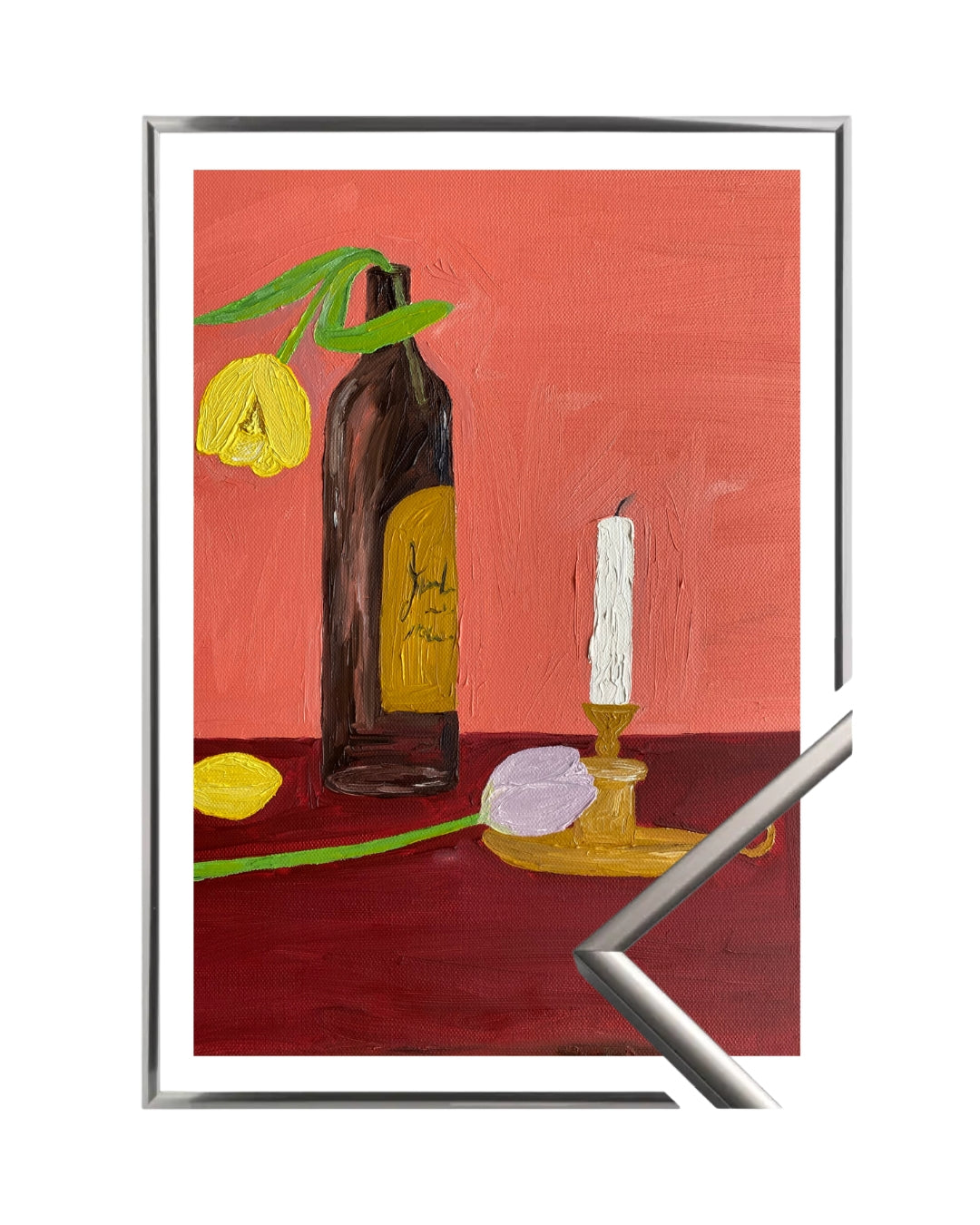 Candles, Wine and Flowers Fine Art Print