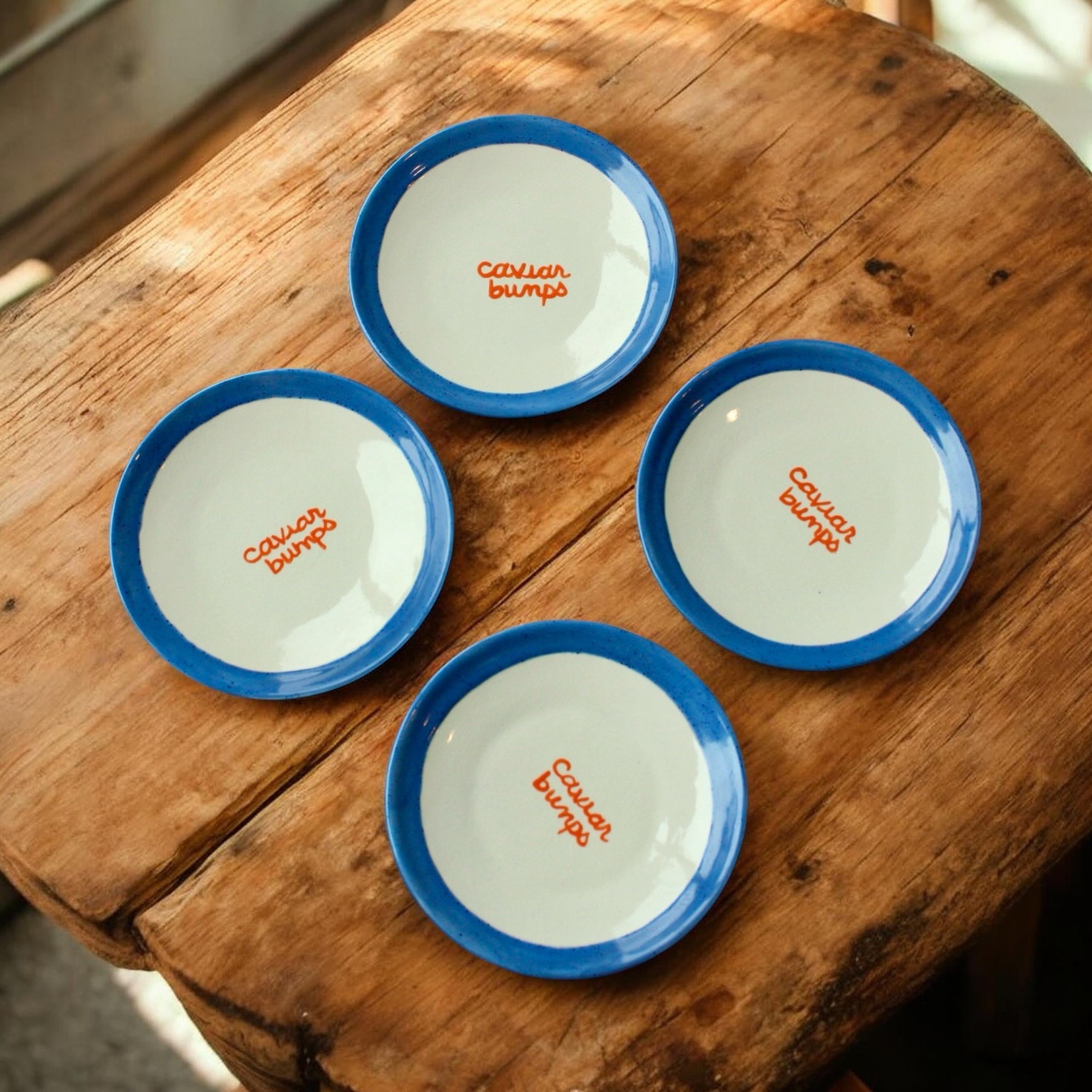 "Caviar Bumps" Tiny Plates/Set of Four