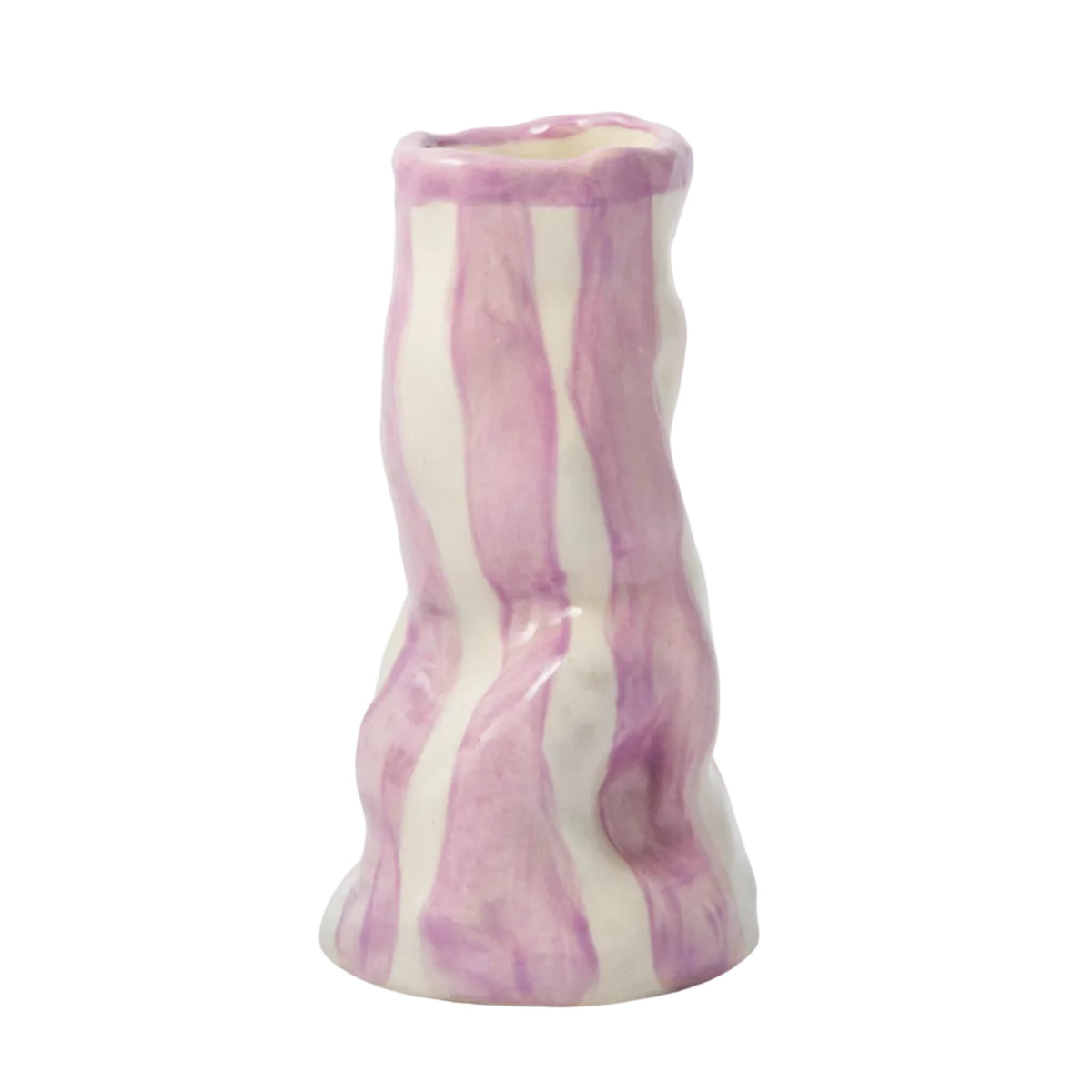 Violet Candy Stripe Vase