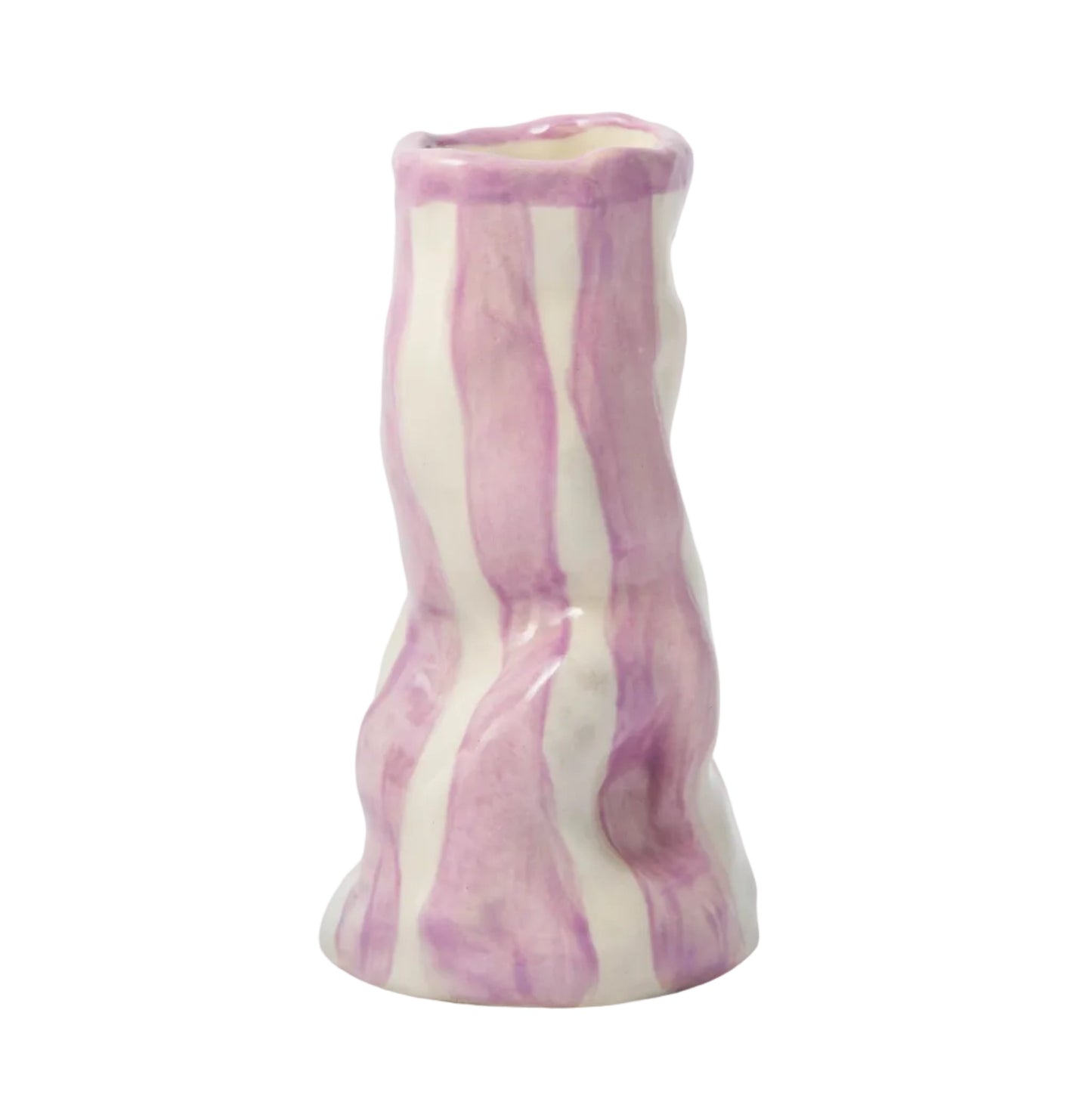 Violet Candy Stripe Vase
