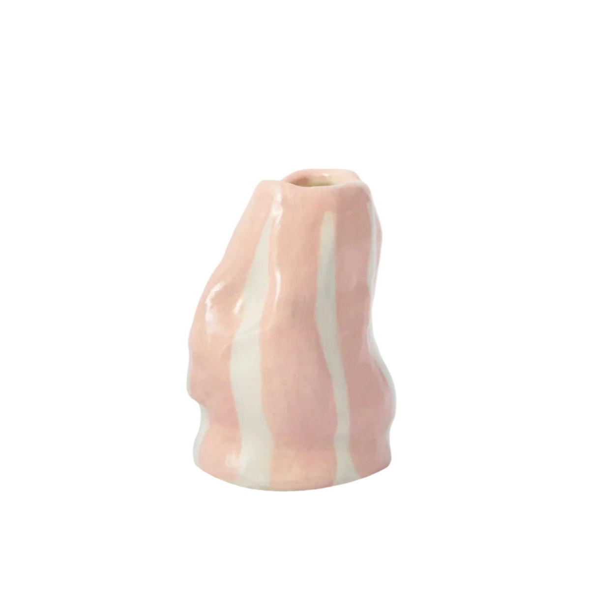 Blush Candy Stripe Candle Holder