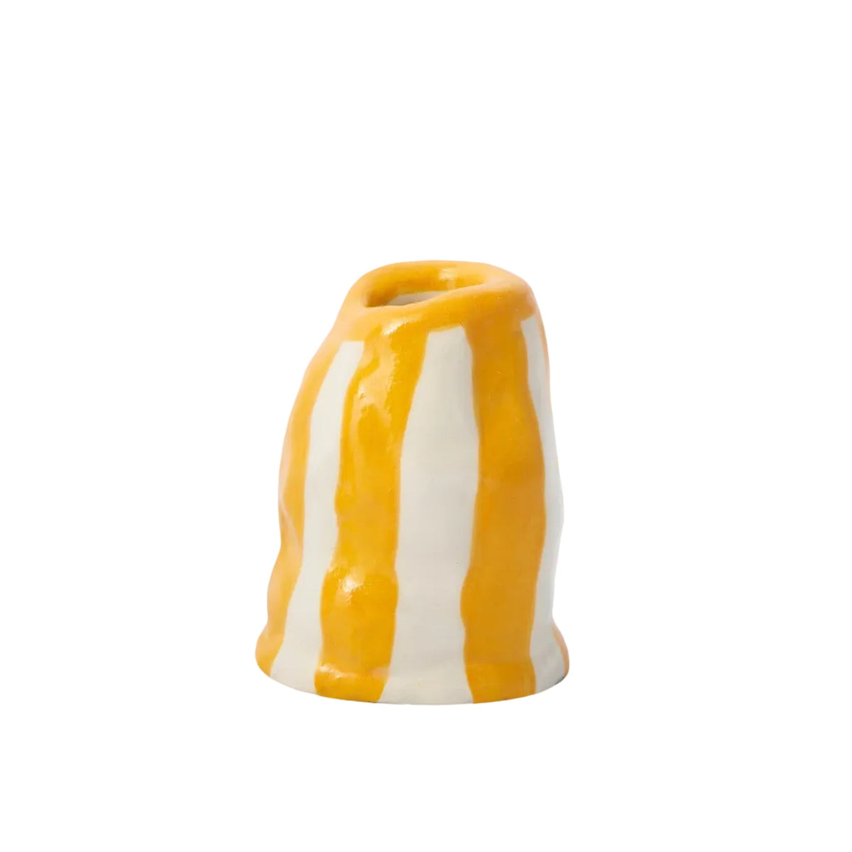 Orange Candy Stripe Candle Holder