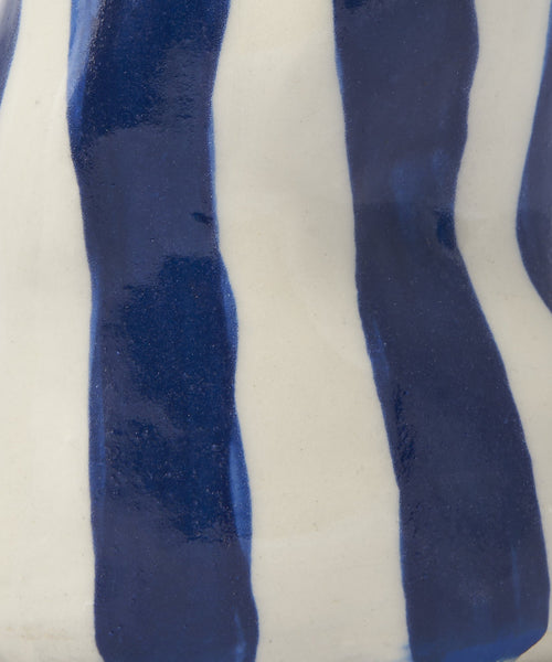 Navy Candy Stripe Vase
