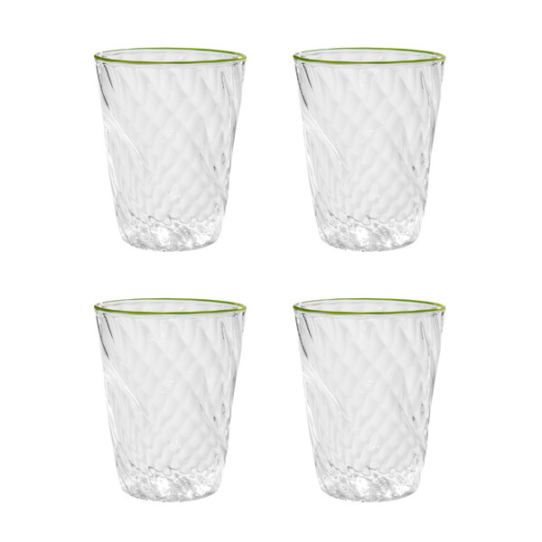 The Adrienne Murano Tumbler in Green, Set of Four