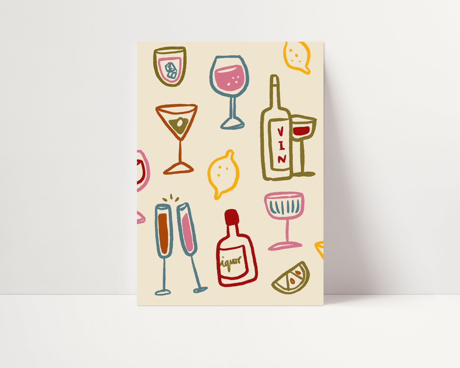 Drink Glasses | Wine Poster | UNFRAMED