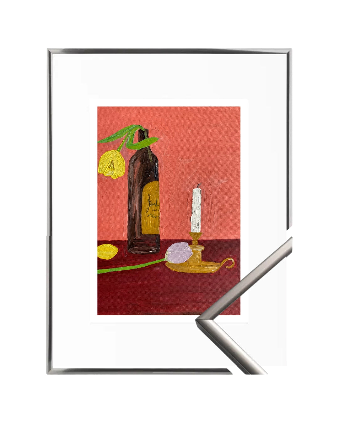 Candles, Wine and Flowers Fine Art Print
