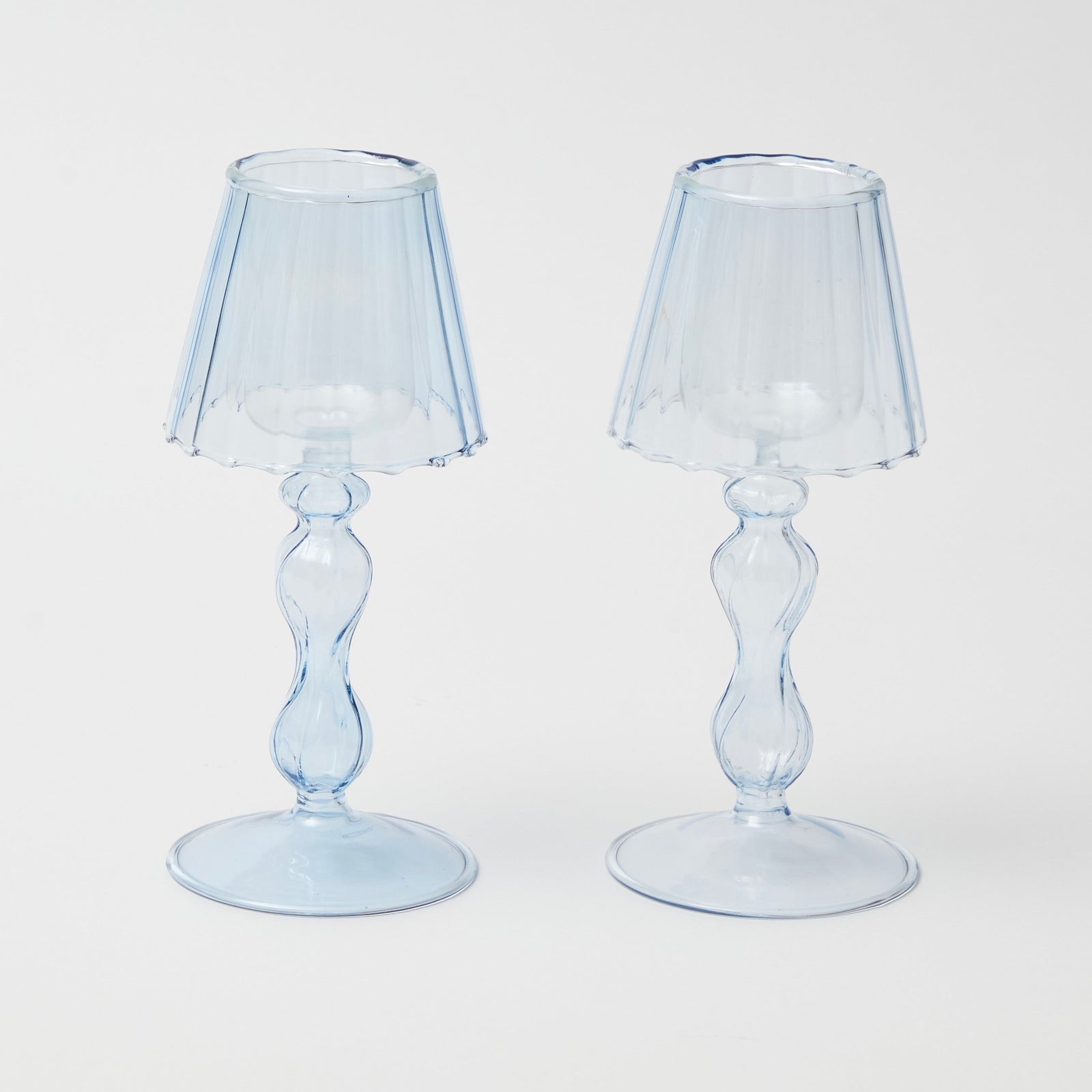 Pale Blue Tea Light Lamp (set of 2)