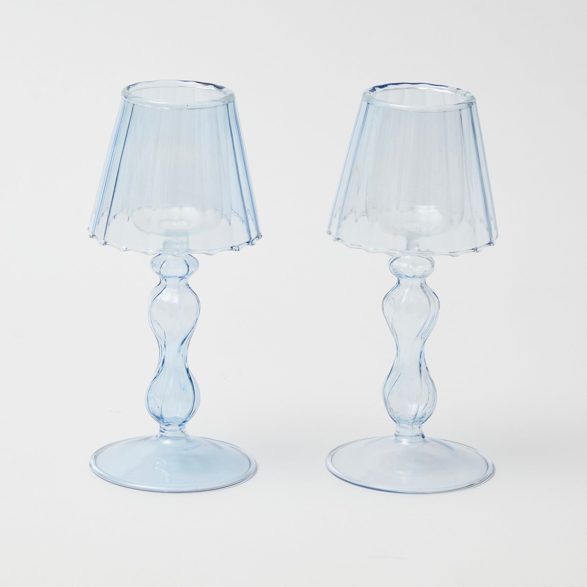 Pale Blue Tea Light Lamp (set of 2)