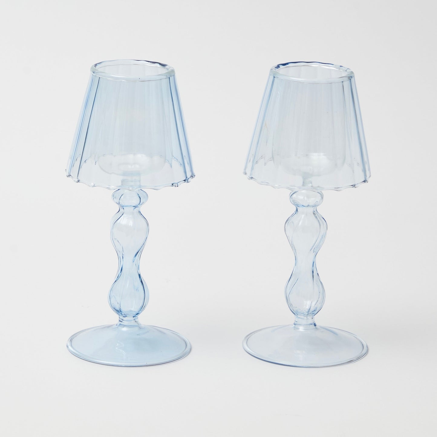 Pale Blue Tea Light Lamp (set of 2)