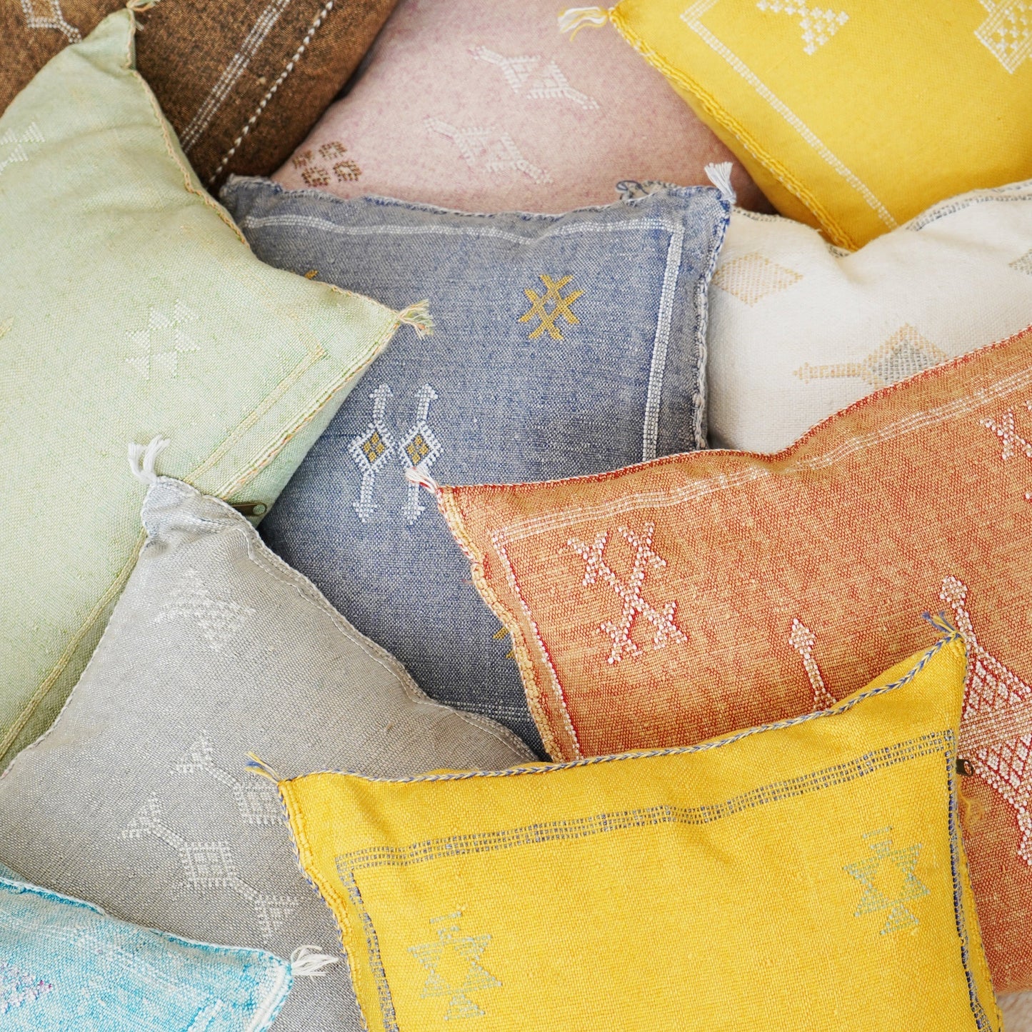 Luxury Cactus Silk Cushion - Mixed Colours