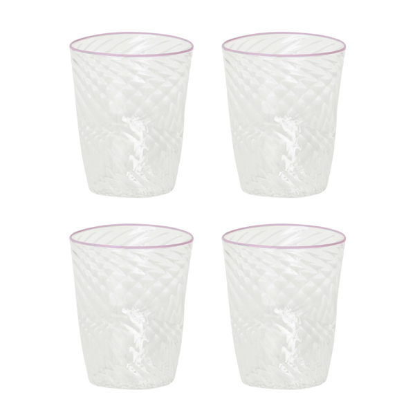 The Adrienne Murano Tumbler in Pink, Set of Four