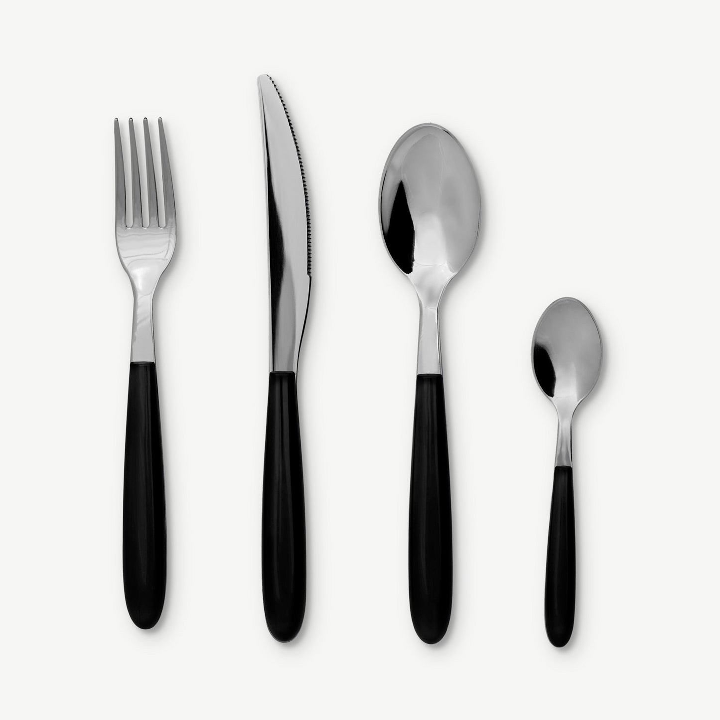 Vero Cutlery Set 16pc, Stainless Steel Black