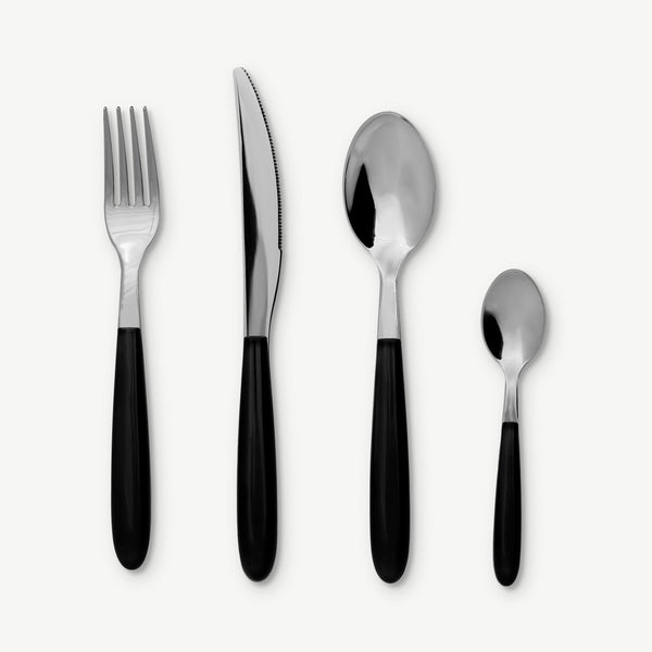 Vero Cutlery Set 16pc, Stainless Steel Black