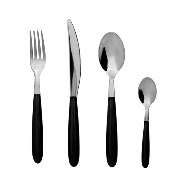 Vero Cutlery Set 16pc, Stainless Steel Black